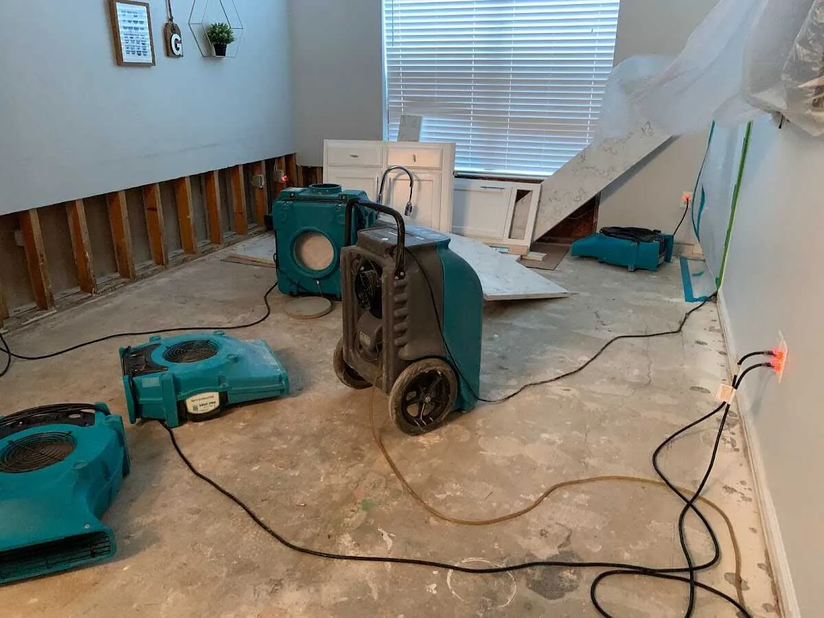 Dehumidifier in flood-cut room for Water Extraction & Removal in Plainview